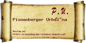 Pissenberger Urbána névjegykártya